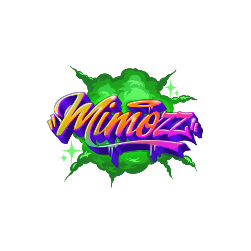 Pegatinas Mimozz, logo de las semillas feminizadas Pegatinas Mimozz, logo de las semillas feminizadas